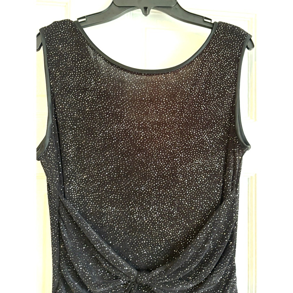 VTG‎ Scott McClintock Vintage Black Shimmer Knot Front Maxi Dress V-Back Size 14